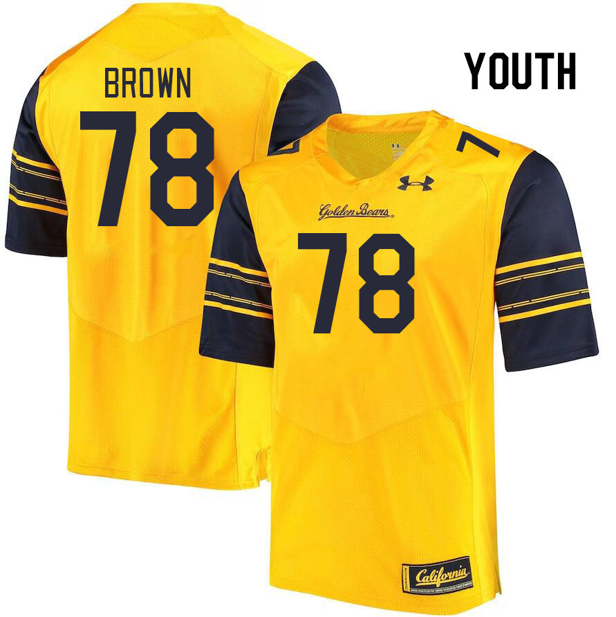 Youth #78 Jackson Brown California Golden Bears College Football Jerseys Stitched Sale-Gold - Click Image to Close